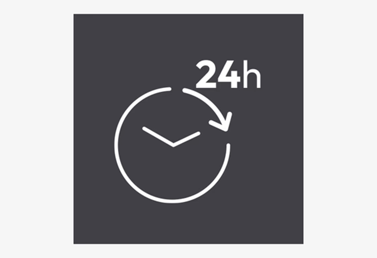 Απεικονίζεται εικονίδιο που δηώνει 24 ώρες μετάθεσης πλύσης.